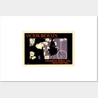 VICTOR BICYCLES 1895 Lithograph Poster by American Illustrator Will Bradley Posters and Art